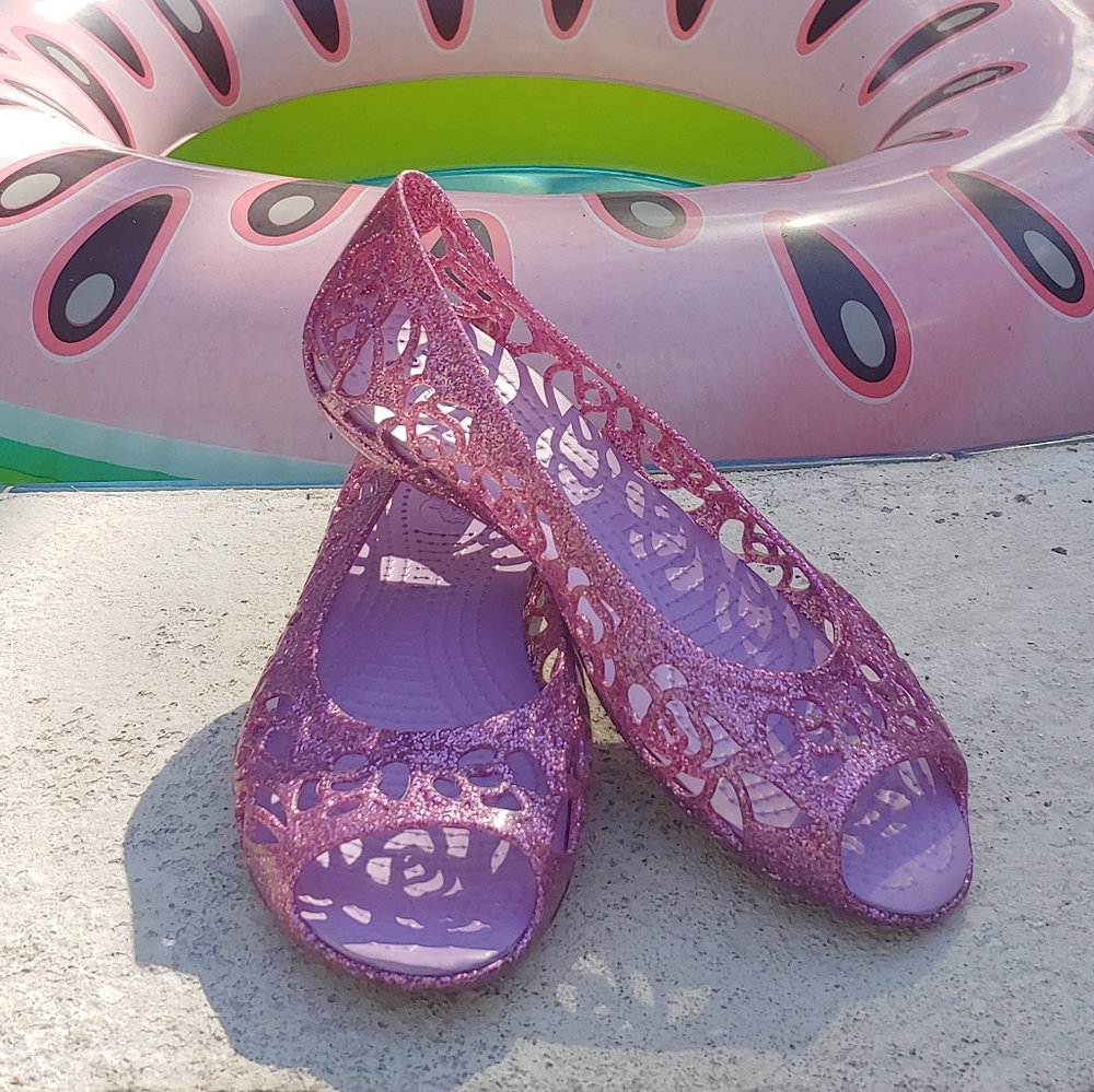 Crocs glitter jelly shoes Size J5/W7